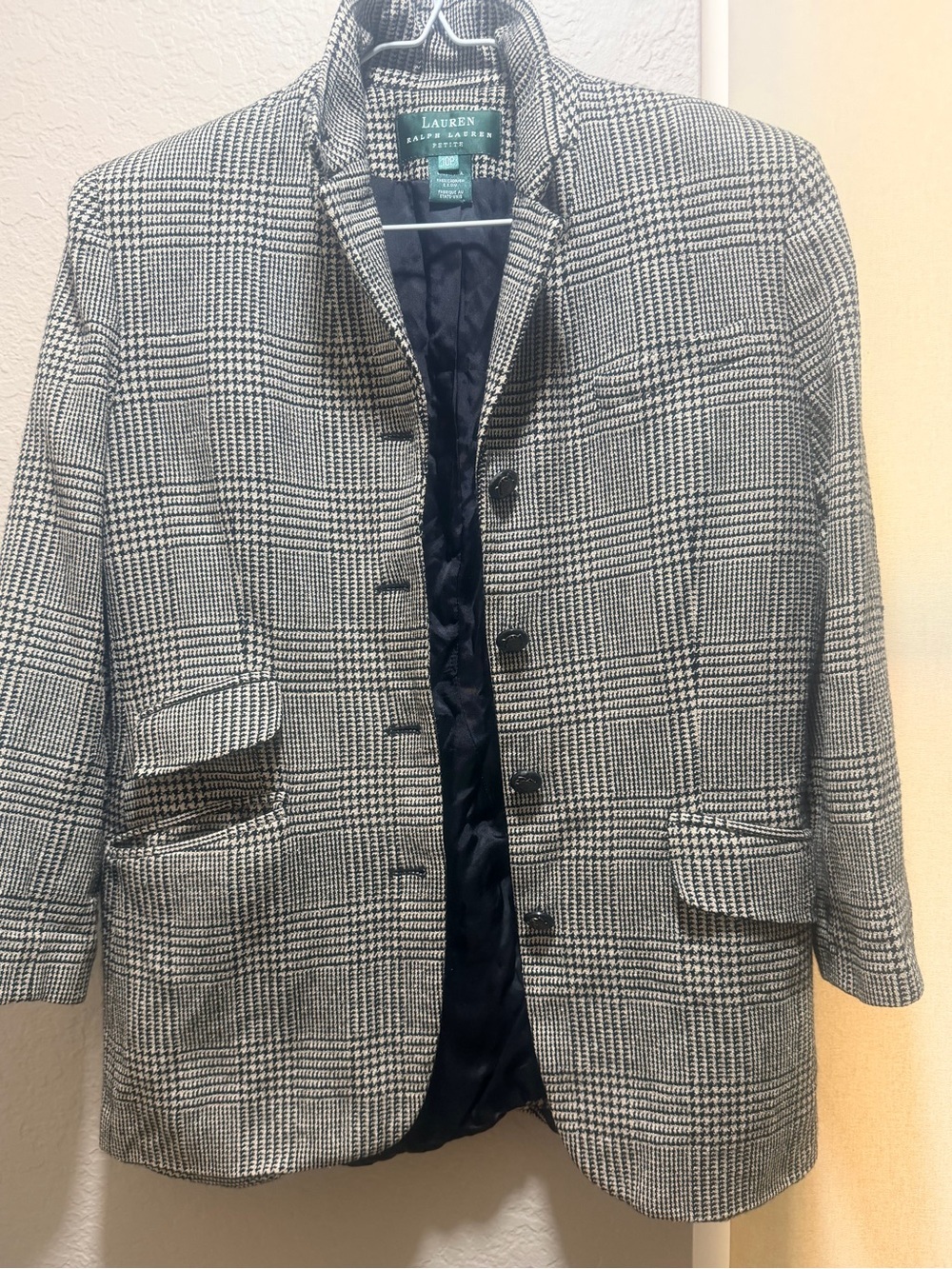 Ralph Lauren Black & White Glen Plaid Sport Coat